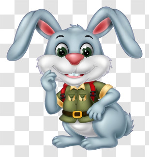 Cartoon Bunny - Cartoon Rabbit With Backpack Transparent PNG