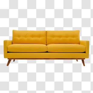 Sofa - Yellow Sofa For Modern Interiors Transparent PNG