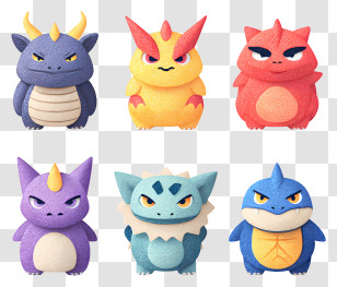 Pokemon Characters - Cute Cartoon Creatures Collection Transparent PNG
