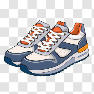 Sneakers - Trendy Blue And White Sport Sneakers Transparent PNG