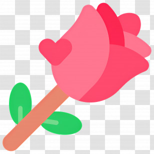 Red Flower - Pink Rose With Green Leaves Transparent PNG