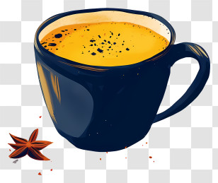Masala Chai Tea - Warm Spiced Tea In A Dark Mug Transparent PNG