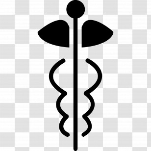 Nurse Symbol - Minimalist Caduceus Symbol Transparent PNG