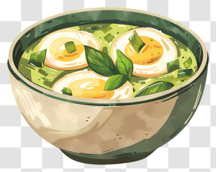 Thai Egg Stew - Bowl Of Egg Soup With Herbs Transparent PNG