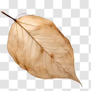 Dried Leaf - Pale Brown Leaf With Veins Transparent PNG
