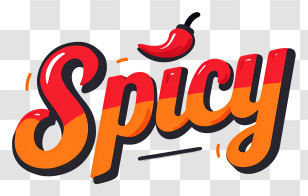 Spicy Logo - Spicy Text With Chili Transparent PNG