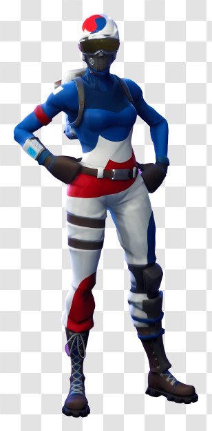 Fortnite - Stylized Blue And White Costume Character Transparent PNG