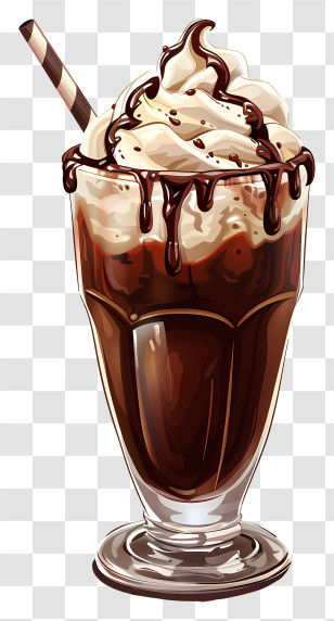 Chocolate Drink - Delicious Chocolate Milkshake With Cream Transparent PNG