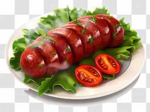 Cooked Meat - Sausage Dish Food Illustration Transparent PNG