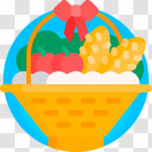 Food Gift Baskets - Gift Basket With Bread And Vegetables Transparent PNG