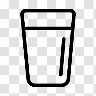 Water Cup - Minimalist Glass Outline In Black Lines Transparent PNG
