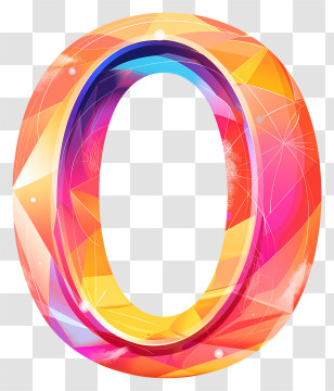 Number 0 - 3D Colorful Letter O Transparent PNG