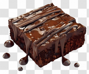 Chocolate Brownie - Chocolate Brownie With Rich Glaze Transparent PNG