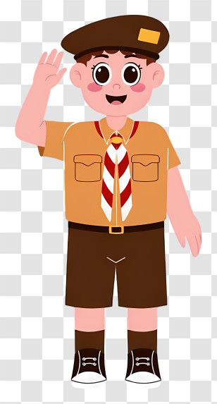 Boy Scout Uniform - Boy Scout In Uniform Saluting Transparent PNG