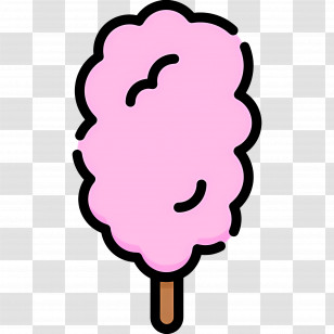 Cotton Candy - Pink Cotton Candy Illustration Transparent PNG