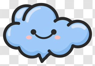 Smiling Cloud - Cute Smiling Cloud Cartoon Illustration Transparent PNG