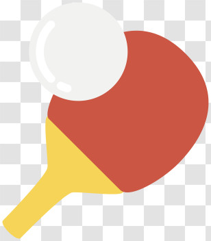 Ping Pong Paddle - Table Tennis Paddle And Ball Illustration Transparent PNG
