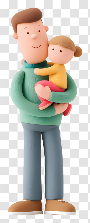 Father Looking After Toddler - Father Holding Child Transparent PNG