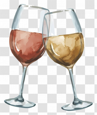 Alcohol - Two Wine Glasses Clinking For Celebration Transparent PNG