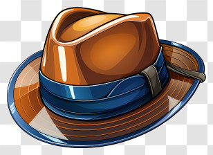 Hat - Orange And Blue Hat With Stylish Design Transparent PNG