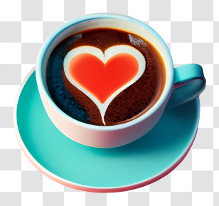 Cup Of Coffee - Coffee Cup With Heart-Shaped Latte Art Transparent PNG