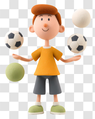 Soccer Juggling - Juggling Boy With Soccer Balls Transparent PNG