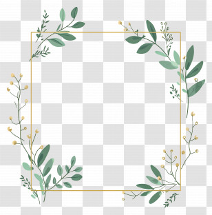 Simple Frame - Simple Greenery Border Frame Transparent PNG