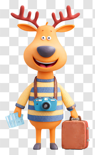 Reindeer Tourist - Striped Deer With Camera Transparent PNG
