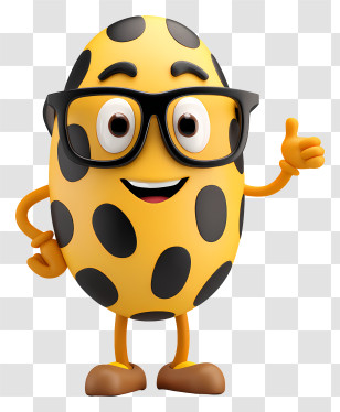 Soybeans Mascot - Quirky Cartoon Egg With Glasses Transparent PNG
