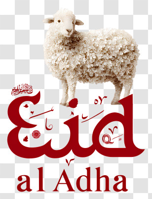 Eid Al Adha Text - Eid Al-Adha Sheep Illustration Transparent PNG