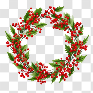 Christmas Holly Berries Wreath
 - Christmas Wreath With Holly And Red Berries Transparent PNG