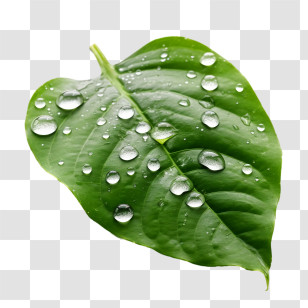 Leaf
 - Green Leaf With Water Droplets Transparent PNG