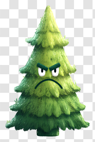 Christmas Tree - Angry Pine Tree Character Transparent PNG