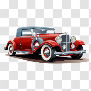Vintage Car - Vintage Red Car With Classic Features Transparent PNG