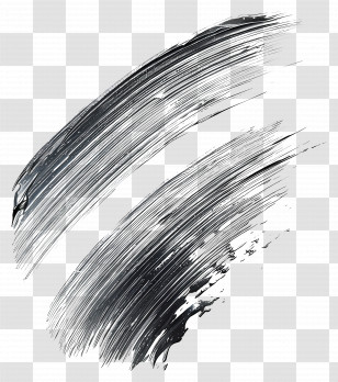 Silver Brush Stroke - Abstract Black Paint Strokes Illustration Transparent PNG