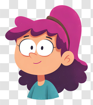 Gabriella Espinosa - Playful Purple-Haired Cartoon Girl Transparent PNG