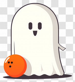 White Ghost - Friendly Ghost With Bowling Ball Transparent PNG