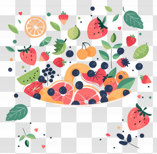 Fruits Salad - Colorful Fruit Mix Illustration Transparent PNG