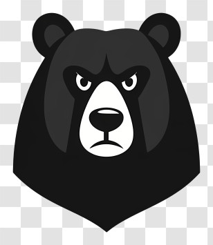 Bear Face Silhouette - Black Bear Head Logo Transparent PNG