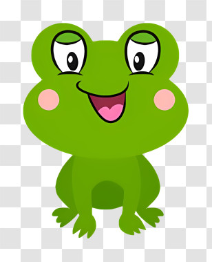 Cartoon - Happy Green Cartoon Frog Illustration Transparent PNG