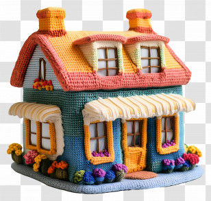 Knitted Building - Crochet House Craft Transparent PNG