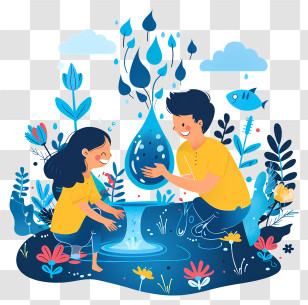 World Water Day - Children Playing With Water Transparent PNG