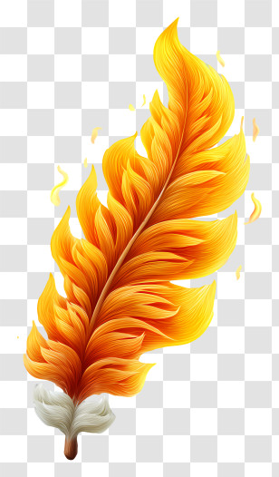 Phoenix Feather - Fiery Feather Illustration Transparent PNG