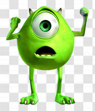 Monsters - Green One-Eyed Cartoon Monster Illustration Transparent PNG