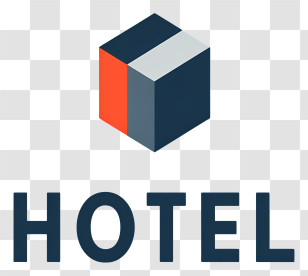 Hotel - Minimalist Hotel Logo Cube Transparent PNG