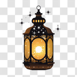 Islamic Lamp - Decorative Lantern With Stars Transparent PNG