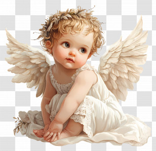 Baby Angel - Baby Angel With Wings Illustration Transparent PNG