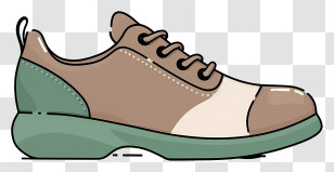 Sneakers - Stylish Brown And Green Shoe Transparent PNG