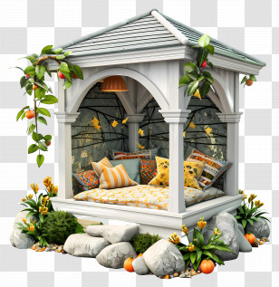 Outdoor - Cozy Garden Gazebo Transparent PNG