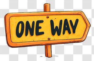 One Way Sign - One Way Traffic Sign Illustration Transparent PNG